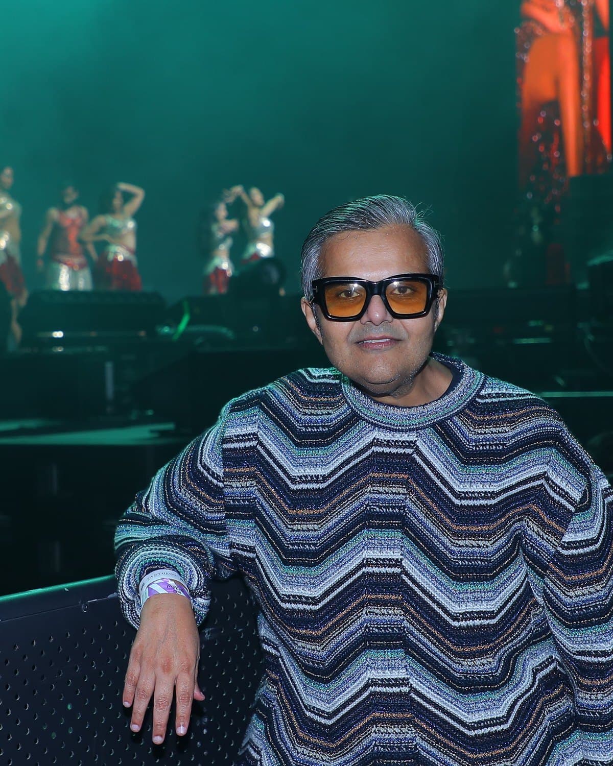 Kalpesh Kinariwala at the front of house as the dancers take the stage